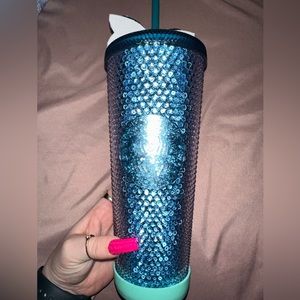 NWT Starbucks Glittery Blue Studded Tumbler